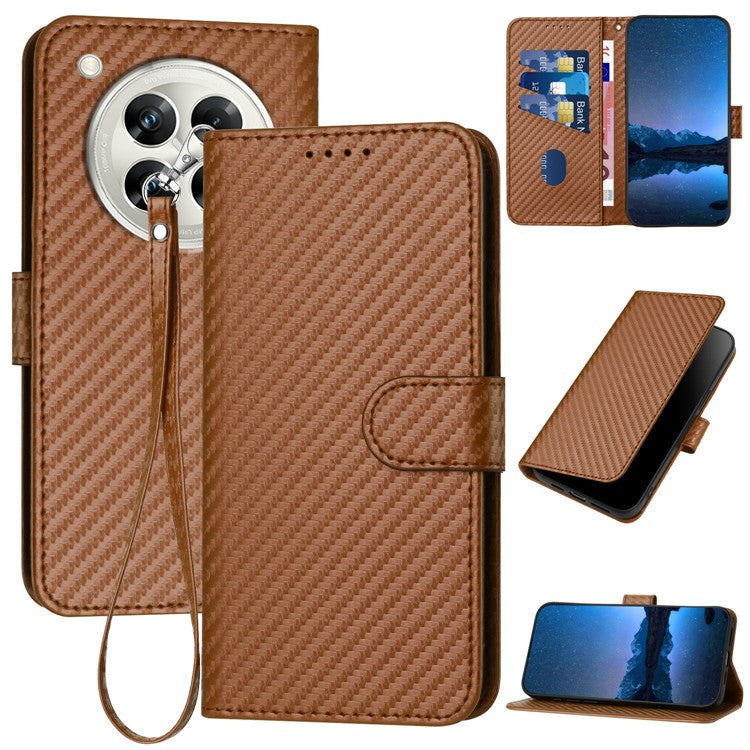 YX0070 For Infinix Zero 40 4G / 5G Wallet Case Carbon Fiber Texture Leather Cell Accessories Phone Cover - Coffee