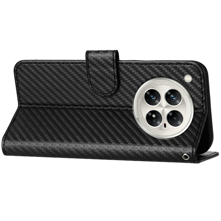 YX0070 For Infinix Zero 40 4G / 5G Wallet Case Carbon Fiber Texture Leather Cell Accessories Phone Cover - Black