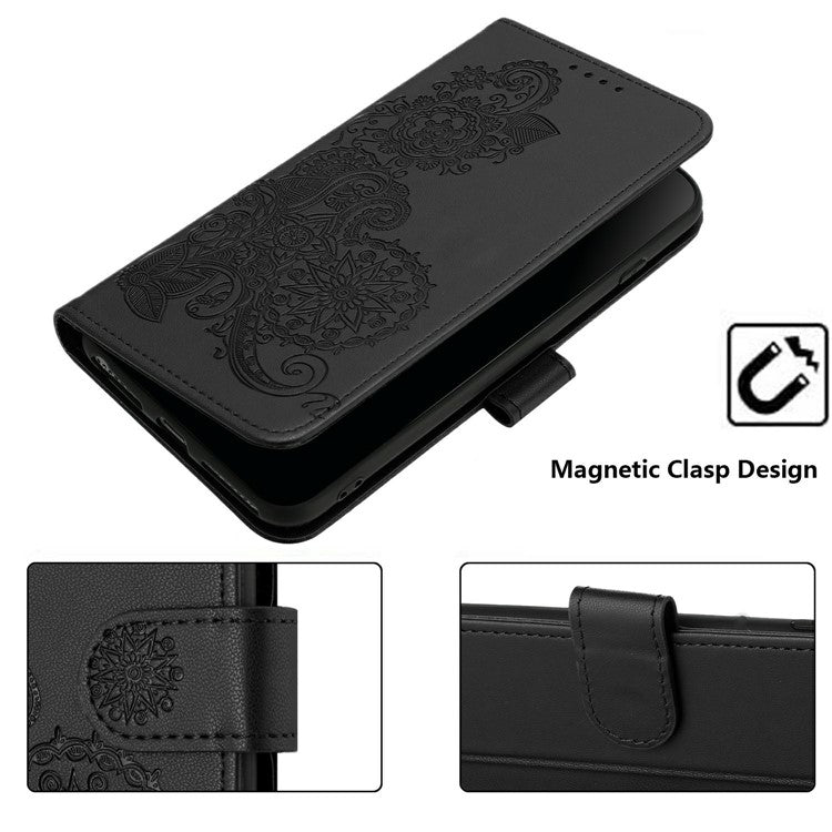 YX0050 For Infinix Zero 40 4G / 5G Case Mandala Flower Leather Wallet Phone Cover - Black