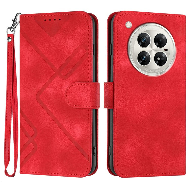 YX0040 For Infinix Zero 40 4G / 5G Case Leather Phone Cover Geometry Pattern - Red