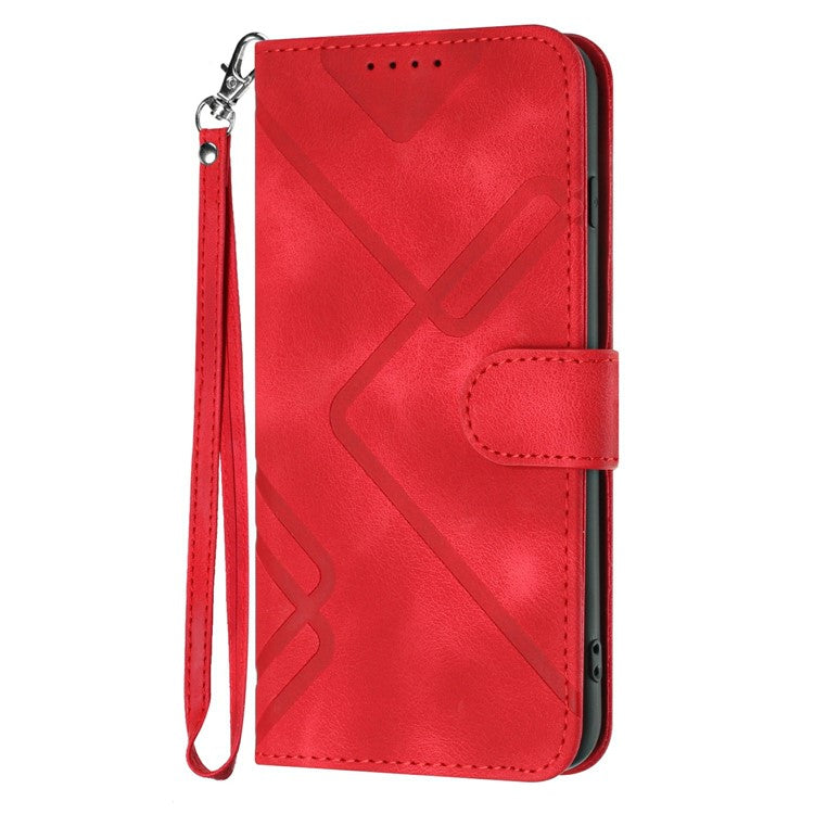 YX0040 For Infinix Zero 40 4G / 5G Case Leather Phone Cover Geometry Pattern - Red