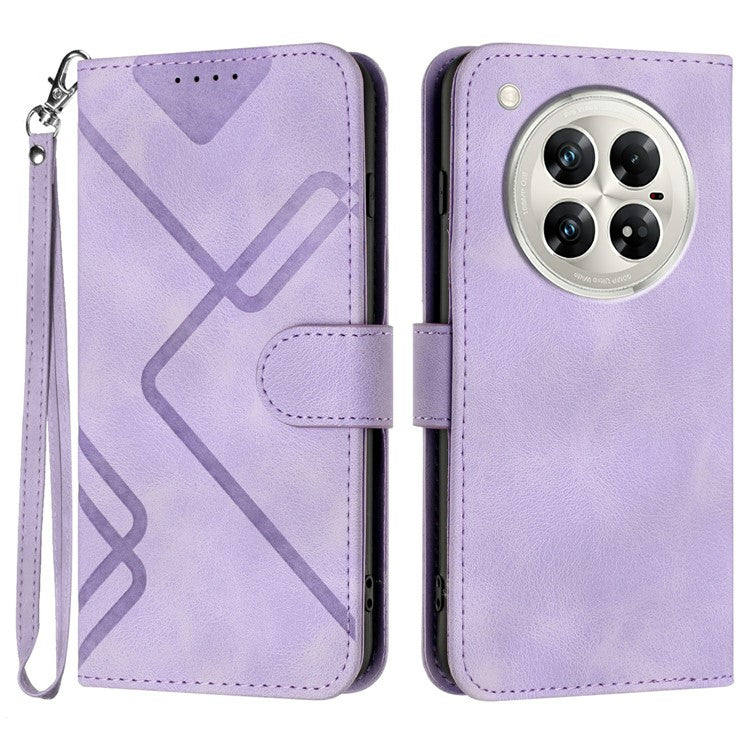 YX0040 For Infinix Zero 40 4G / 5G Case Leather Phone Cover Geometry Pattern - Light Purple