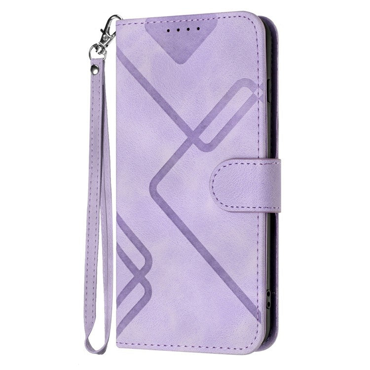 YX0040 For Infinix Zero 40 4G / 5G Case Leather Phone Cover Geometry Pattern - Light Purple