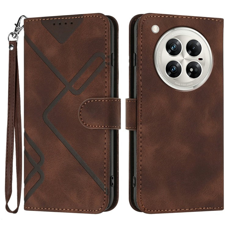 YX0040 For Infinix Zero 40 4G / 5G Case Leather Phone Cover Geometry Pattern - Coffee