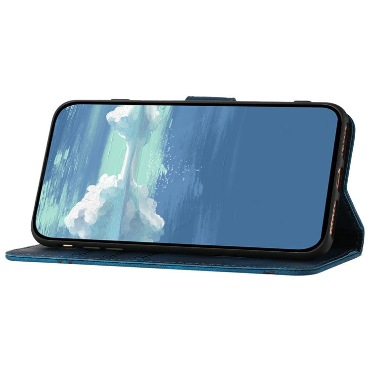 YX0040 For Infinix Zero 40 4G / 5G Case Leather Phone Cover Geometry Pattern - Sapphire