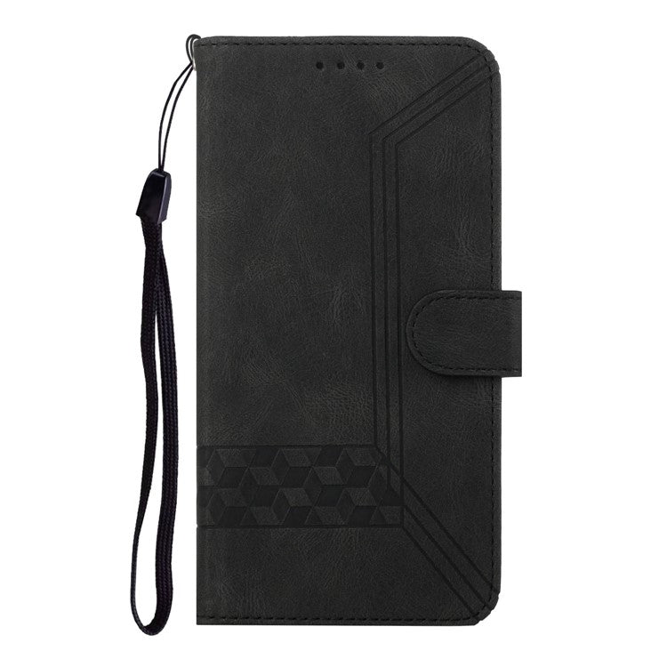 YX0010 Series for Infinix Zero 40 4G / 5G Wallet Case Rhombus Lines Leather Phone Cover - Black
