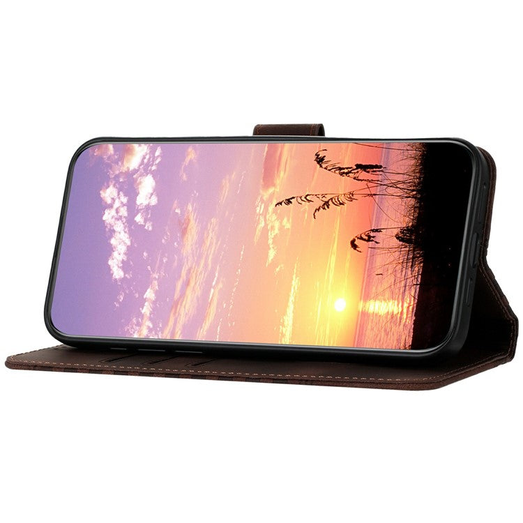 YX0060 For Infinix Hot 50 4G Case Elephant Head Pattern Leather Phone Cover - Coffee