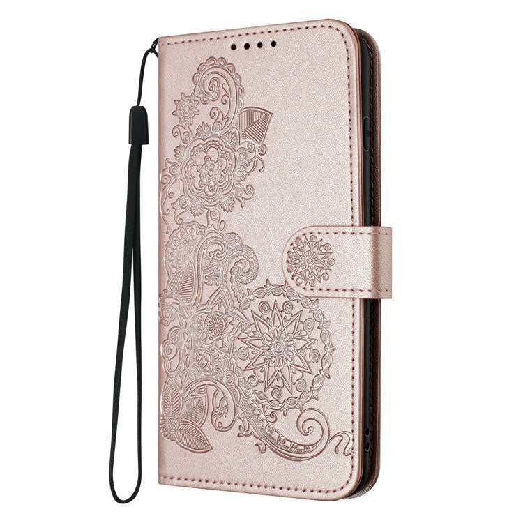 YX0050 For Infinix Hot 50 4G Case Mandala Flower Leather Wallet Phone Cover - Rose Gold