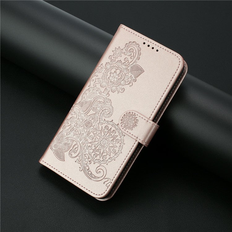 YX0050 For Infinix Hot 50 4G Case Mandala Flower Leather Wallet Phone Cover - Rose Gold