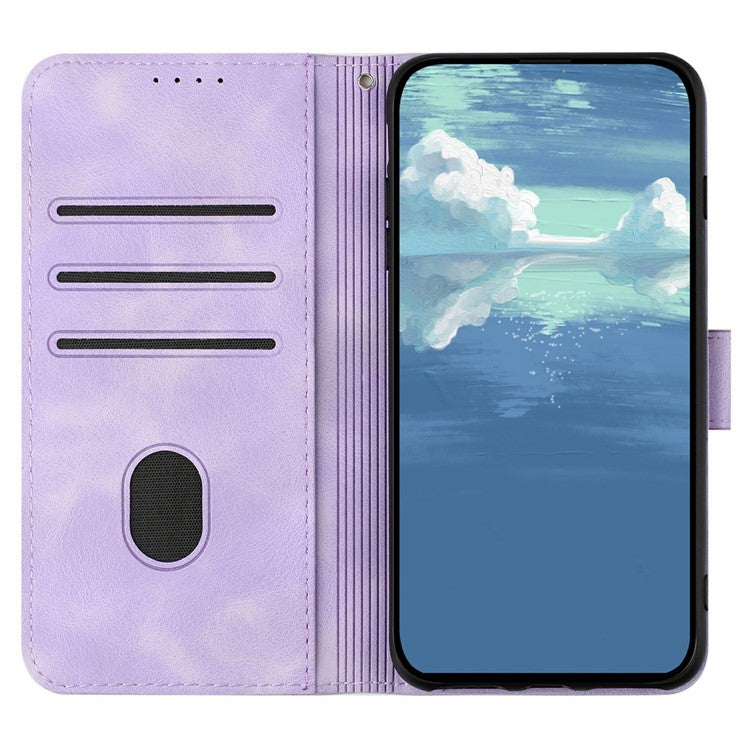 YX0040 For Infinix Hot 50 4G Case Leather Phone Cover Geometry Pattern - Light Purple