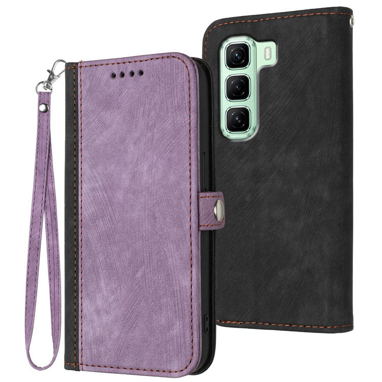 YX0020 For Infinix Hot 50 4G Case Wallet Stand Skin Touch Leather Phone Cover - Purple