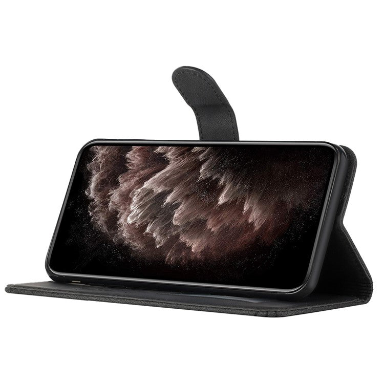 YX0010 Series for Infinix Hot 50 4G Wallet Case Rhombus Lines Leather Phone Cover - Black