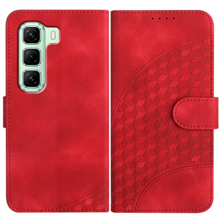 YX0060 For Infinix Hot 50 5G Case Elephant Head Pattern Leather Phone Cover - Red
