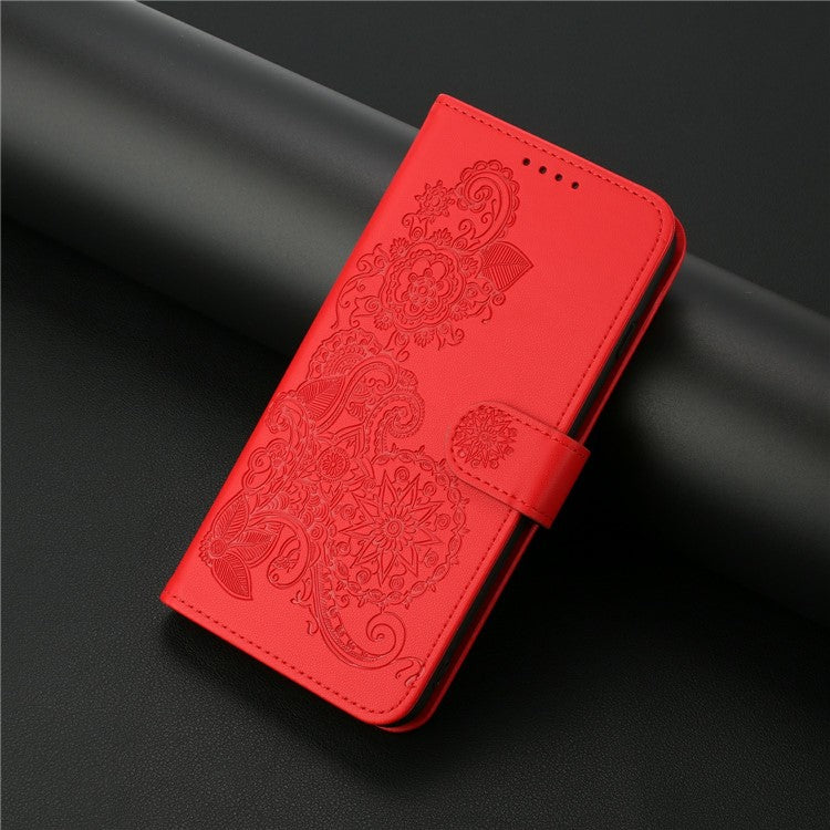 YX0050 For Infinix Hot 50 5G Case Mandala Flower Leather Wallet Phone Cover - Red