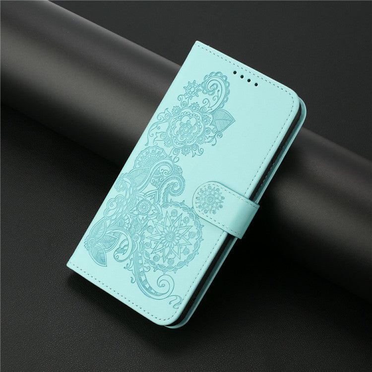 YX0050 For Infinix Hot 50 5G Case Mandala Flower Leather Wallet Phone Cover - Baby Blue
