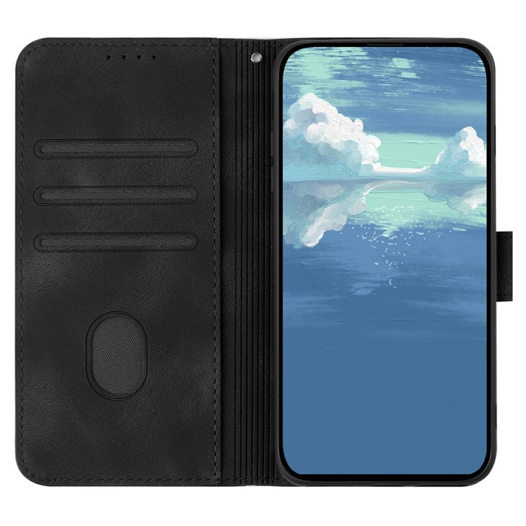 YX0040 For Infinix Hot 50 5G Case Leather Phone Cover Geometry Pattern - Black