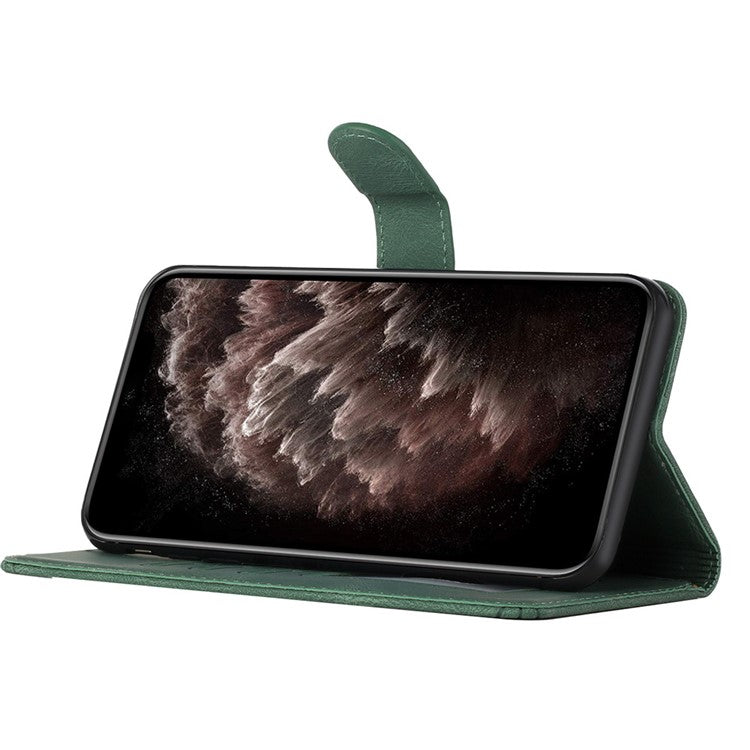 YX0010 Series for Infinix Hot 50 5G Wallet Case Rhombus Lines Leather Phone Cover - Blackish Green