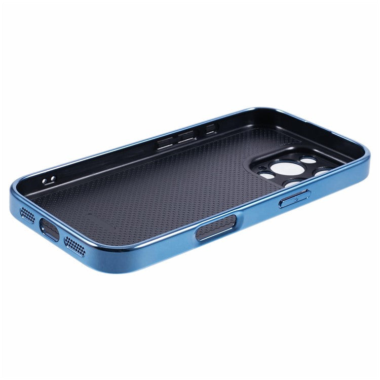 For iPhone 16 Pro Case Acrylic+TPU+Metal Anti-Scratch Phone Cover with Electroplating Frame - Baby Blue