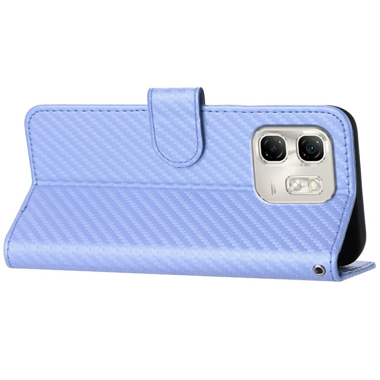 YX0070 For Infinix Hot 50i 5G / Smart 9 4G Wallet Case Carbon Fiber Texture Leather Cell Accessories Phone Cover - Light Purple