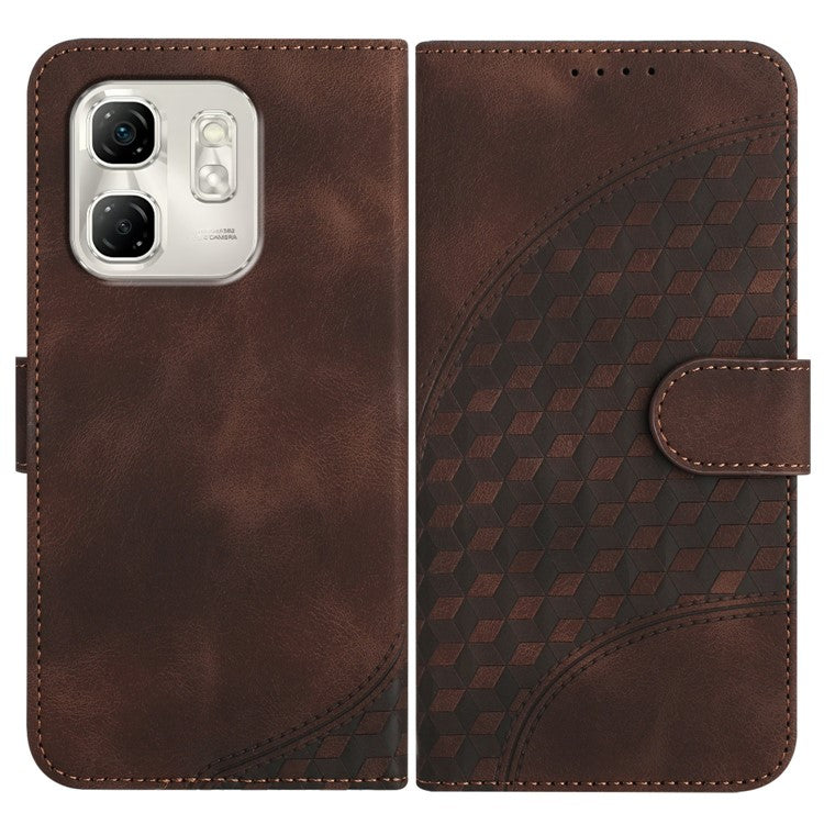 YX0060 For Infinix Hot 50i 5G / Smart 9 4G Case Elephant Head Pattern Leather Phone Cover - Coffee