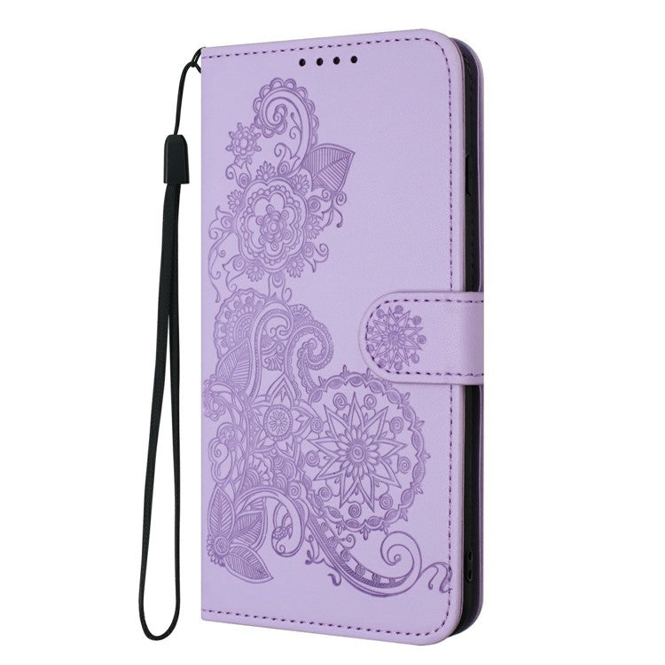 YX0050 For Infinix Hot 50i 5G / Smart 9 4G Case Mandala Flower Leather Wallet Phone Cover - Purple