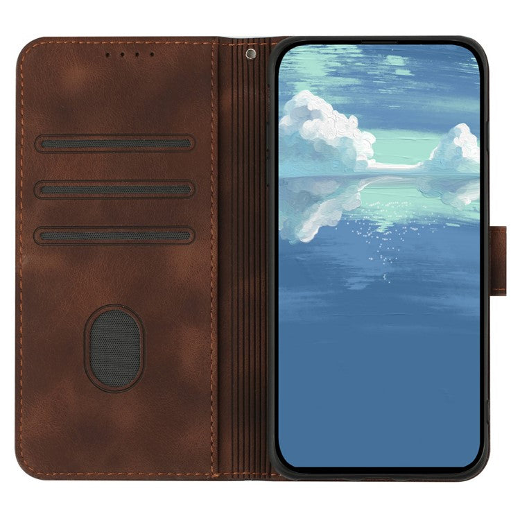 YX0040 For Infinix Hot 50i 5G / Smart 9 4G Case Leather Phone Cover Geometry Pattern - Coffee