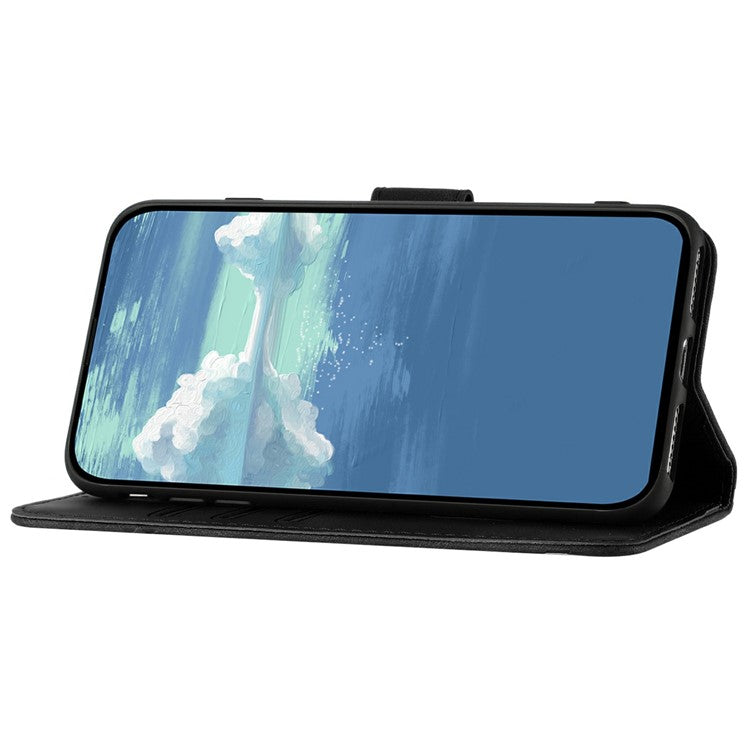 YX0040 For Infinix Hot 50i 5G / Smart 9 4G Case Leather Phone Cover Geometry Pattern - Black