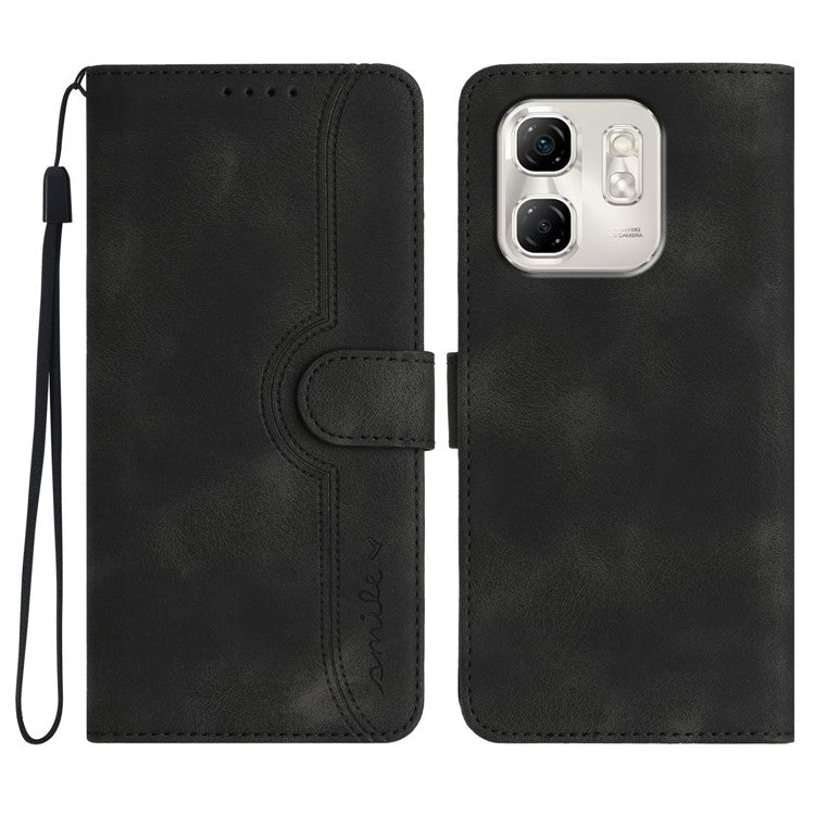YX0030 For Infinix Hot 50i 5G / Smart 9 4G Case Leather Phone Cover Wallet Stand Design - Black