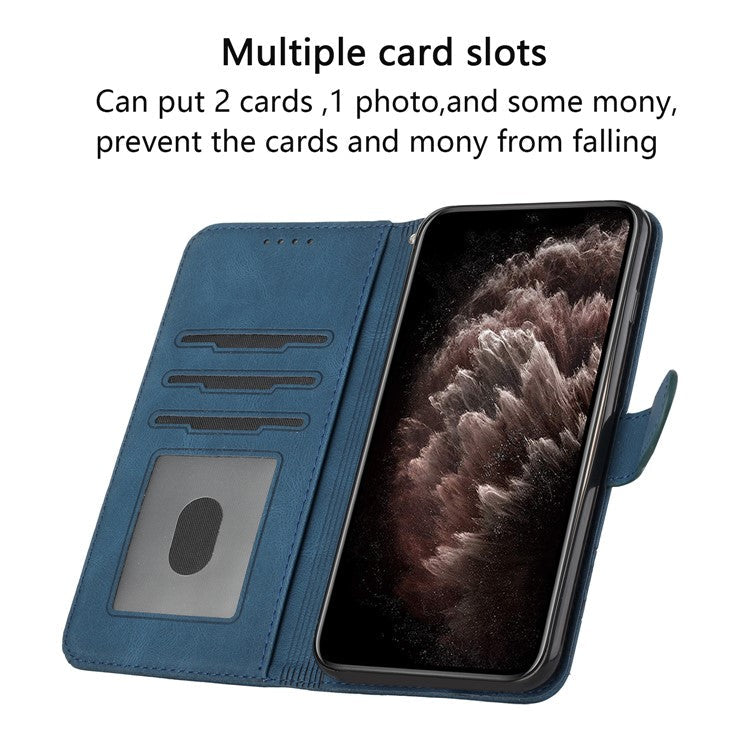 YX0010 Series for Infinix Hot 50i 5G / Smart 9 4G Wallet Case Rhombus Lines Leather Phone Cover - Sapphire