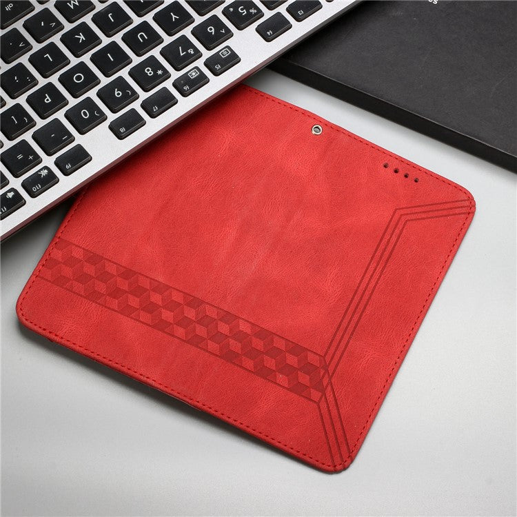YX0010 Series for Infinix Hot 50i 5G / Smart 9 4G Wallet Case Rhombus Lines Leather Phone Cover - Red