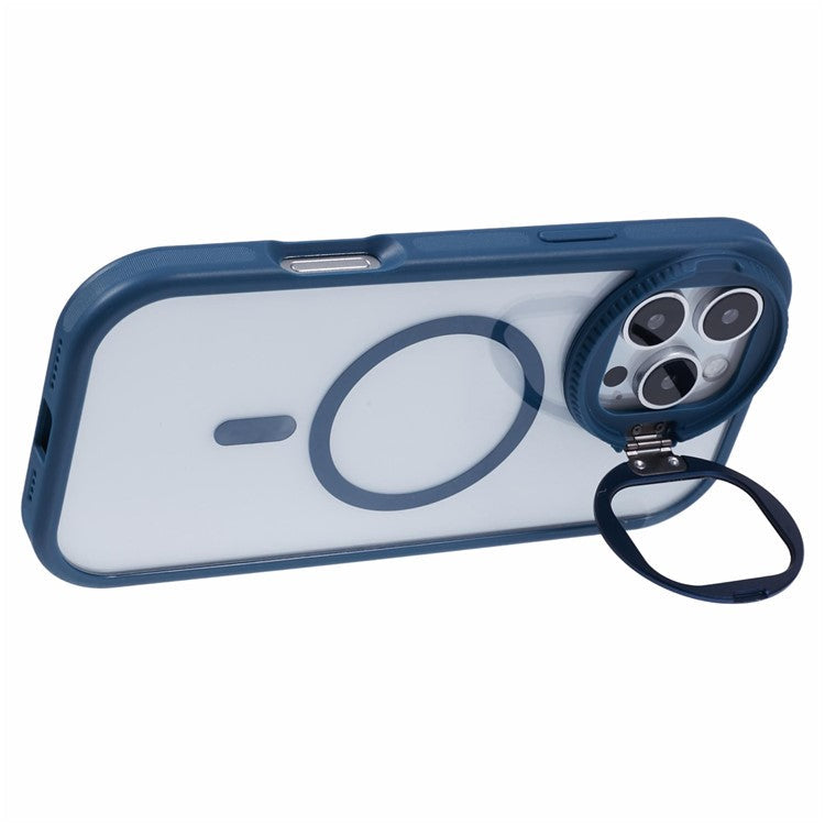 For iPhone 16 Pro Case Compatible with MagSafe Cell Phone Cover with Lens Cover Kickstand - Sapphire