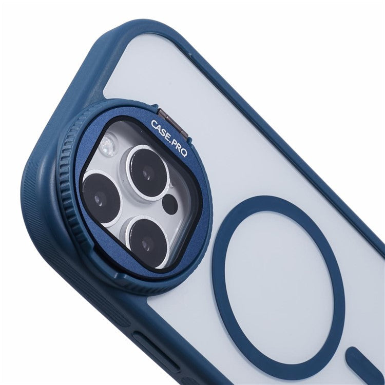 For iPhone 16 Pro Case Compatible with MagSafe Cell Phone Cover with Lens Cover Kickstand - Sapphire