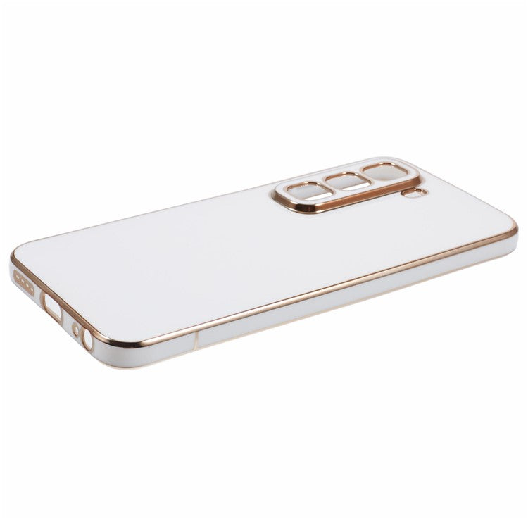 For Infinix Hot 50 5G Case TPU Slim Fit Shockproof Phone Cover 6D Electroplating - White