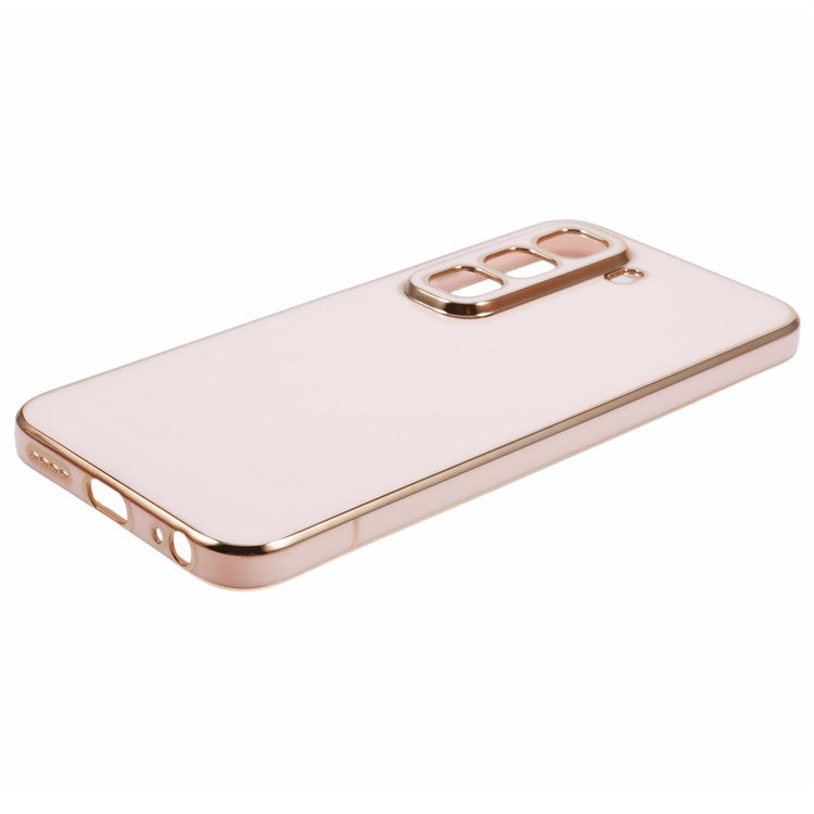 For Infinix Hot 50 5G Case TPU Slim Fit Shockproof Phone Cover 6D Electroplating - Pink