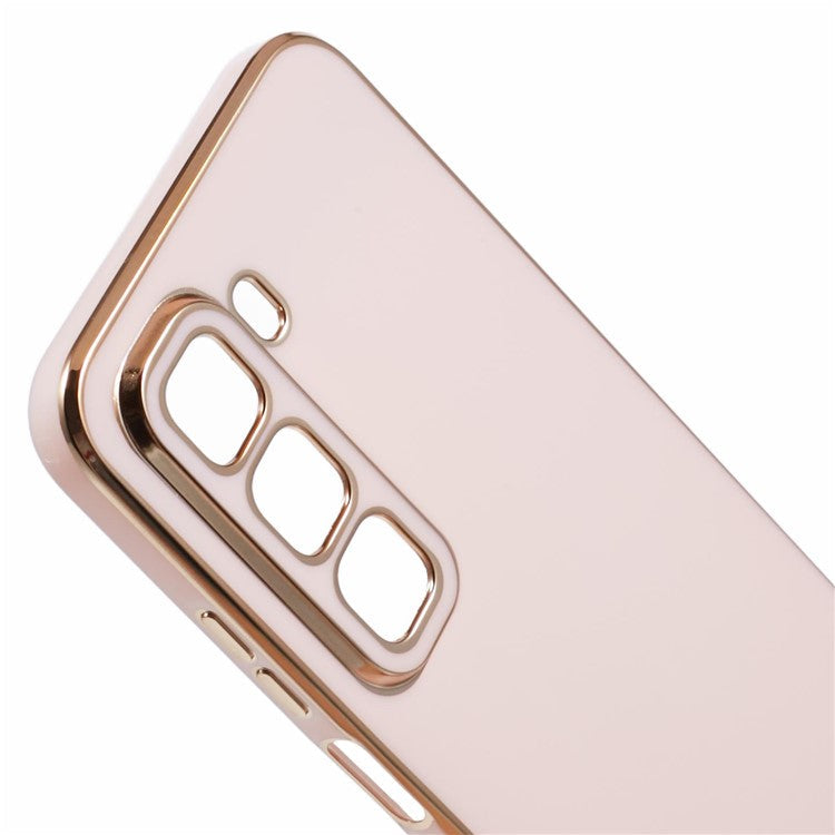 For Infinix Hot 50 5G Case TPU Slim Fit Shockproof Phone Cover 6D Electroplating - Pink