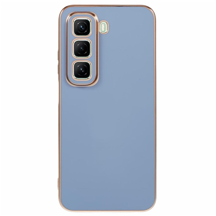 For Infinix Hot 50 5G Case TPU Slim Fit Shockproof Phone Cover 6D Electroplating - Grey