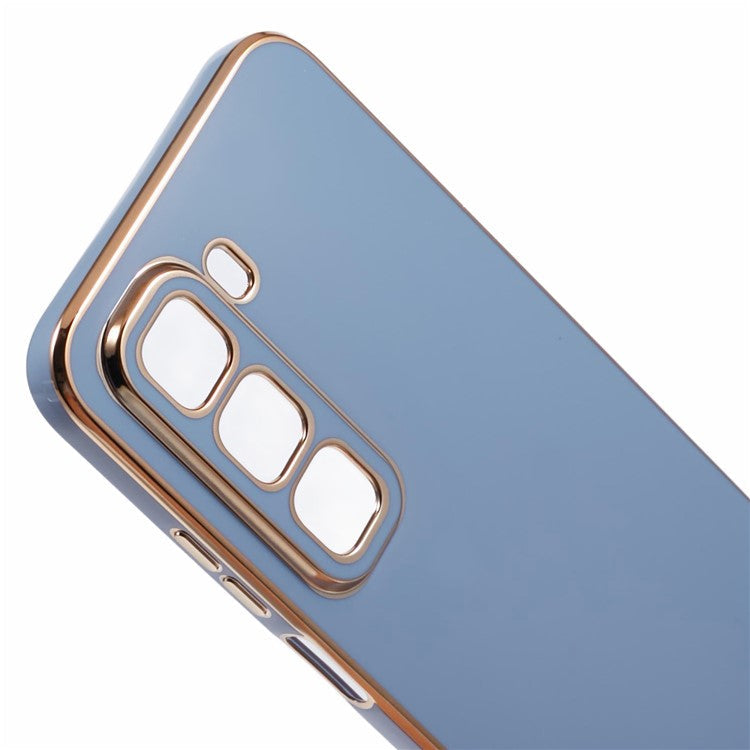 For Infinix Hot 50 5G Case TPU Slim Fit Shockproof Phone Cover 6D Electroplating - Grey