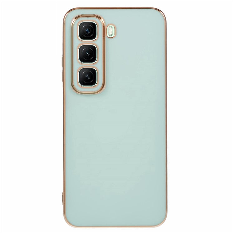 For Infinix Hot 50 5G Case TPU Slim Fit Shockproof Phone Cover 6D Electroplating - Cyan
