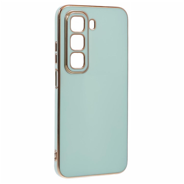 For Infinix Hot 50 5G Case TPU Slim Fit Shockproof Phone Cover 6D Electroplating - Cyan