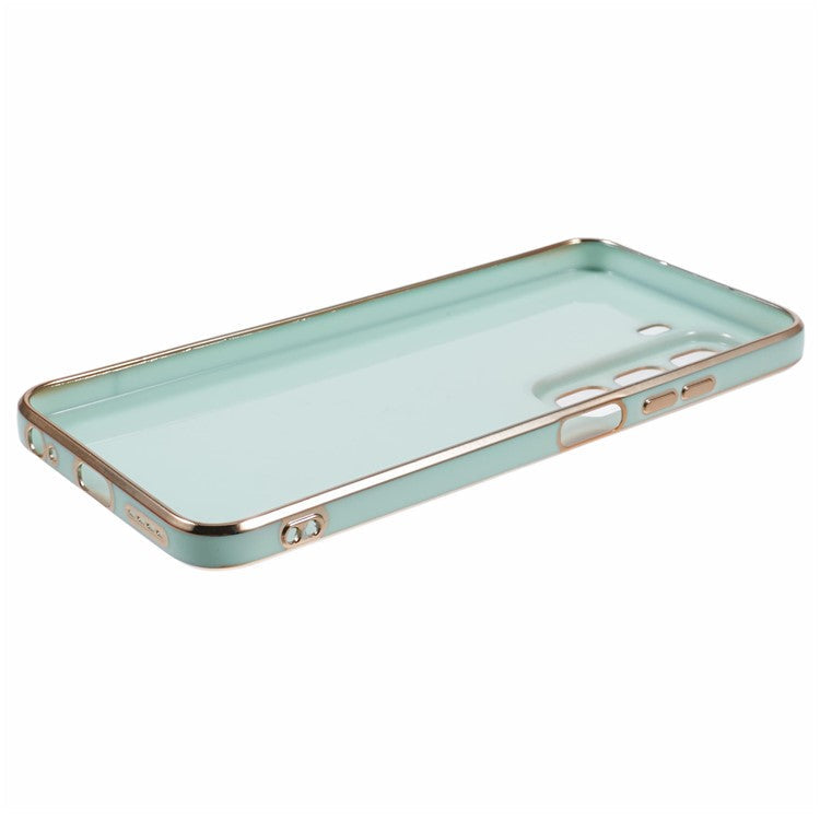 For Infinix Hot 50 5G Case TPU Slim Fit Shockproof Phone Cover 6D Electroplating - Cyan