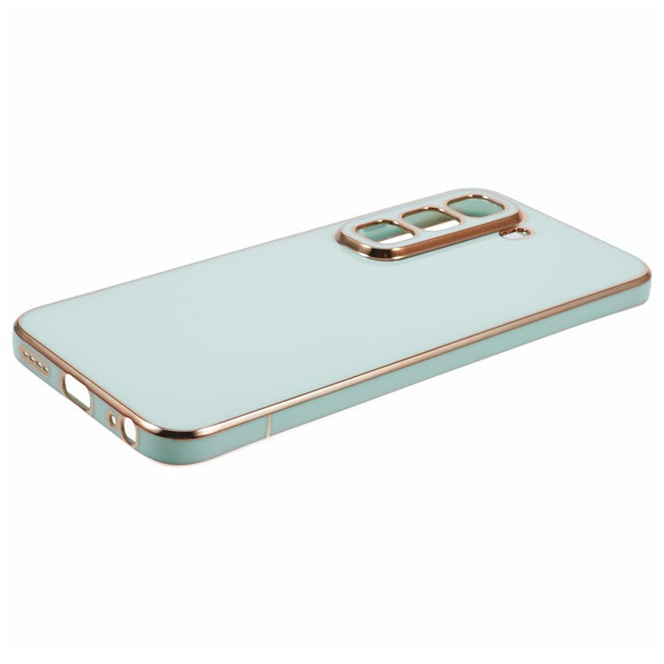 For Infinix Hot 50 5G Case TPU Slim Fit Shockproof Phone Cover 6D Electroplating - Cyan
