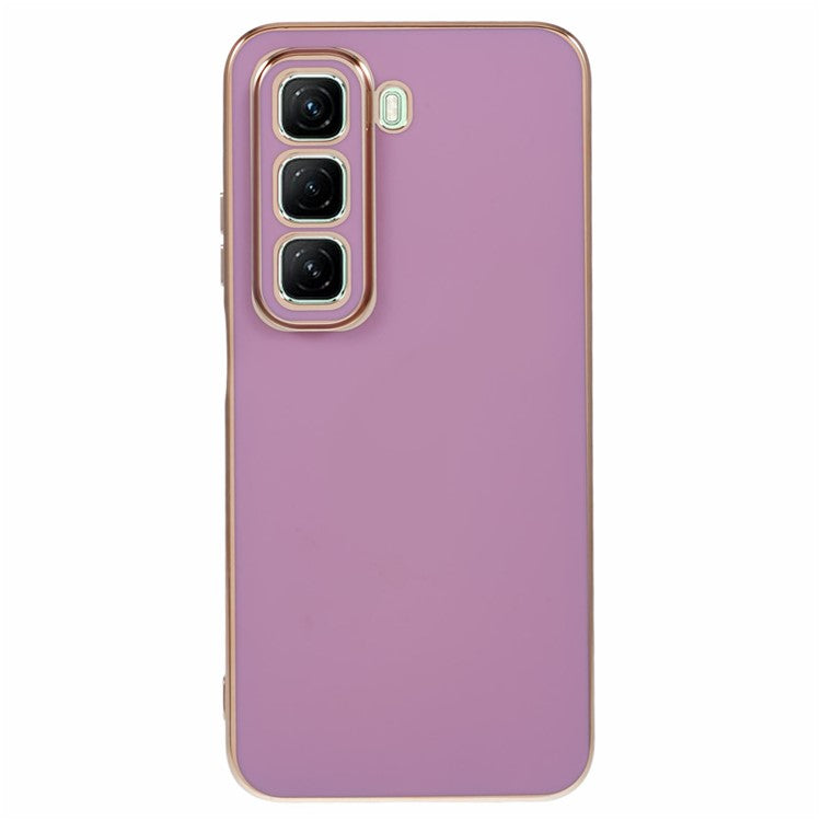 For Infinix Hot 50 5G Case TPU Slim Fit Shockproof Phone Cover 6D Electroplating - Purple
