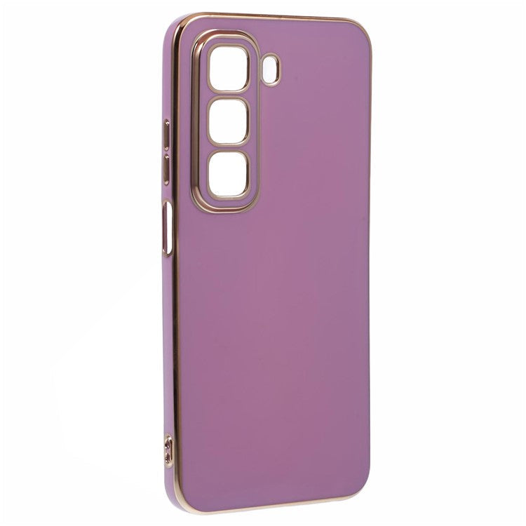 For Infinix Hot 50 5G Case TPU Slim Fit Shockproof Phone Cover 6D Electroplating - Purple