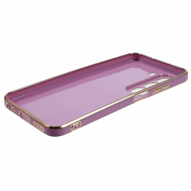 For Infinix Hot 50 5G Case TPU Slim Fit Shockproof Phone Cover 6D Electroplating - Purple