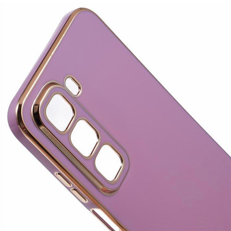 For Infinix Hot 50 5G Case TPU Slim Fit Shockproof Phone Cover 6D Electroplating - Purple