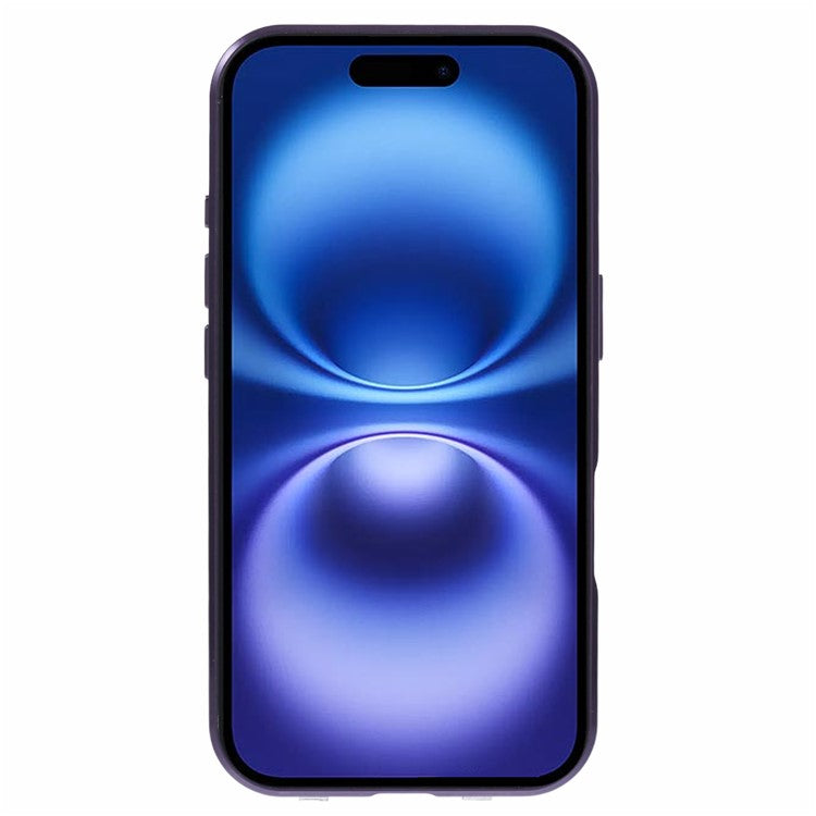 For iPhone 16 Case Double Sides Tempered Glass Phone Cover Compatible with MagSafe Full Protector - Purple