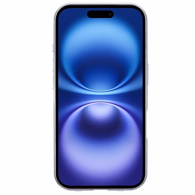 For iPhone 16 Case Double Sides Tempered Glass Phone Cover Compatible with MagSafe Full Protector - Silver