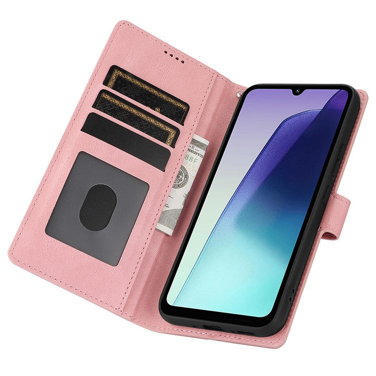 For Xiaomi Poco C75 4G / Redmi 14R 5G / 14C 4G Case PU Leather Phone Cover with Wallet Stand View - Pink