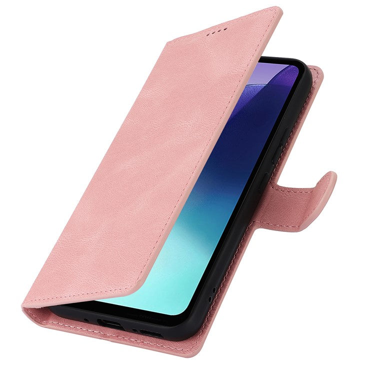 For Xiaomi Poco C75 4G / Redmi 14R 5G / 14C 4G Case PU Leather Phone Cover with Wallet Stand View - Pink