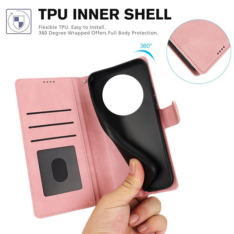 For Xiaomi Poco C75 4G / Redmi 14R 5G / 14C 4G Case PU Leather Phone Cover with Wallet Stand View - Pink